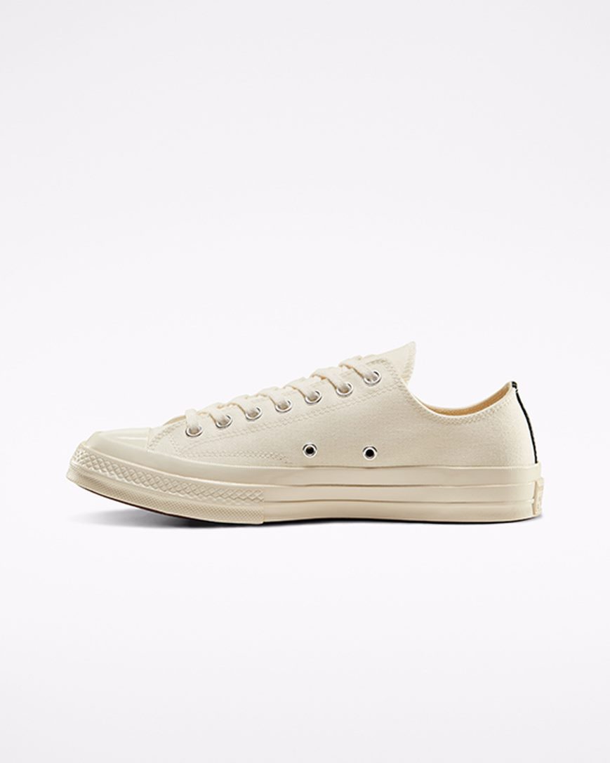 Zapatillas Bajas Converse x Comme des Garçons PLAY Chuck 70 Mujer Blancas Rojas | PE 5E0LW2